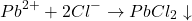 \[Pb^{2+} + 2Cl^- \rightarrow PbCl_2 \downarrow\]