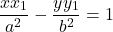 \[ \frac{xx_1}{a^2} - \frac{yy_1}{b^2} = 1 \]