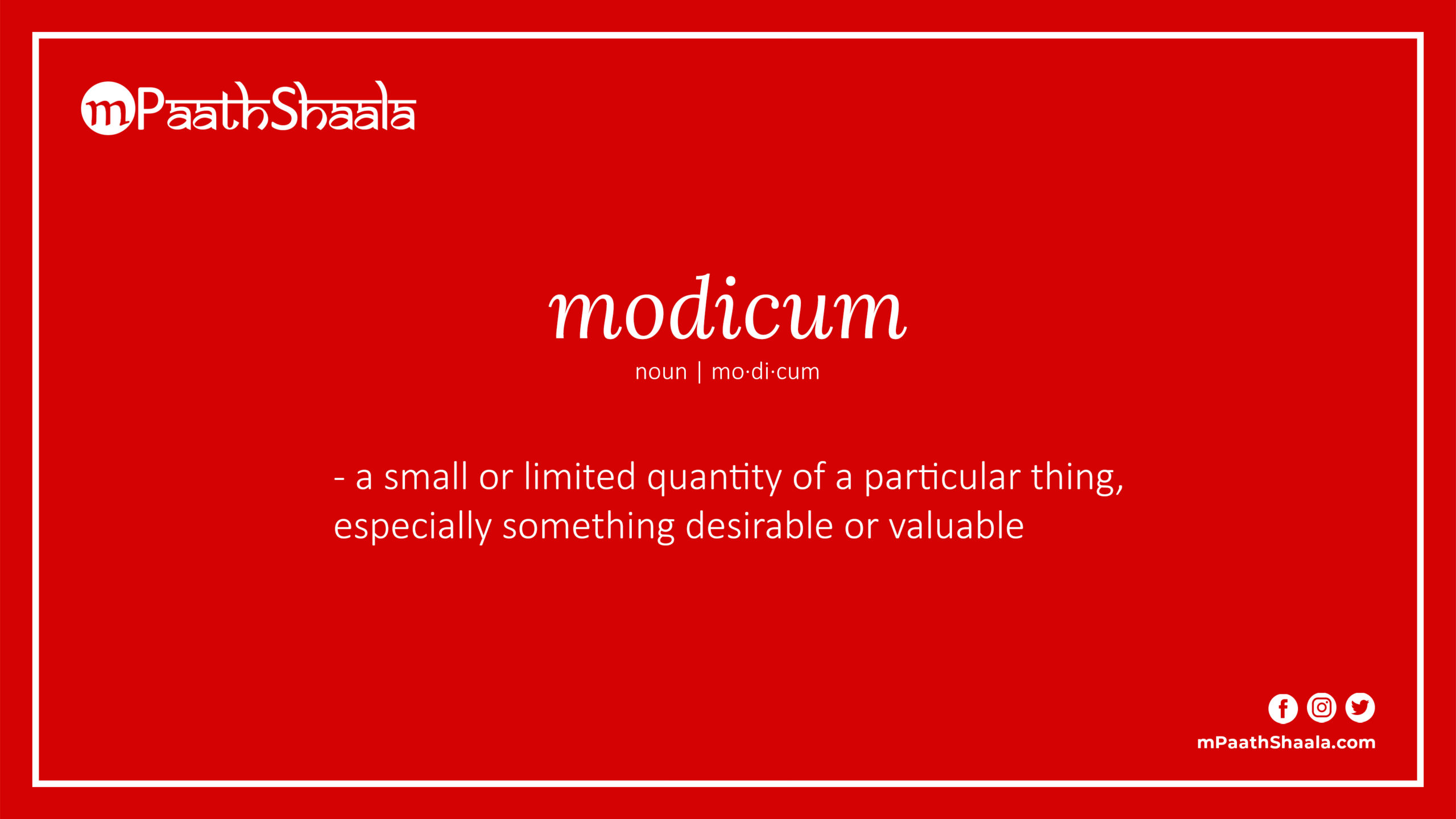 what does modicum of respect mean