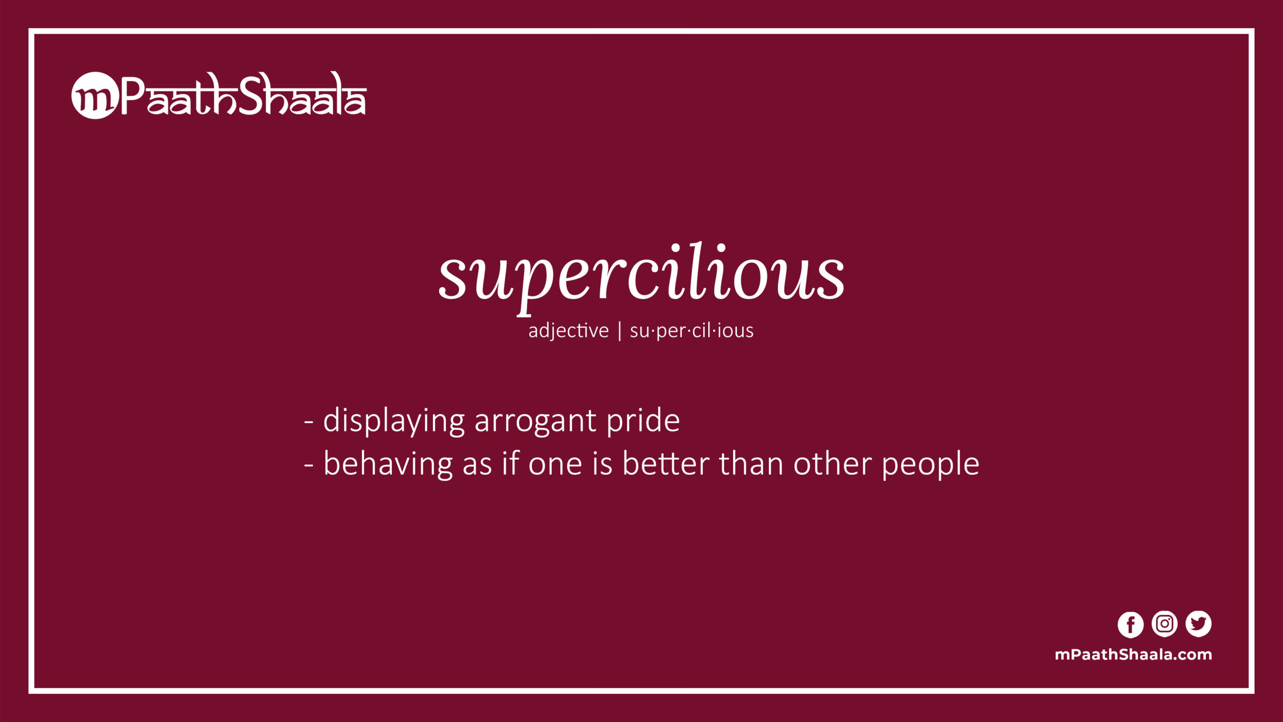 Supercilious