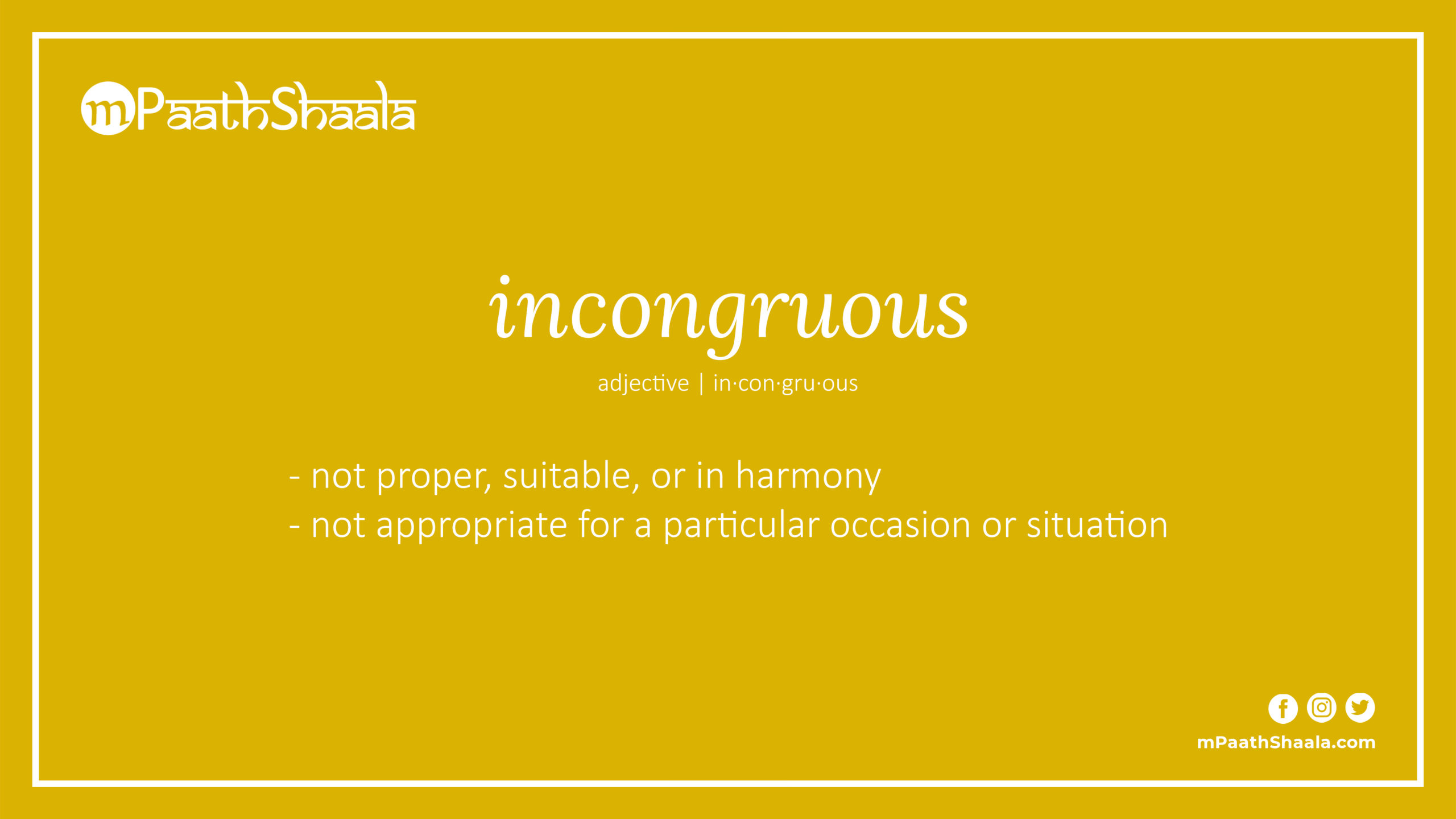 incongruous | Definition of incongruous - mPaathShaala