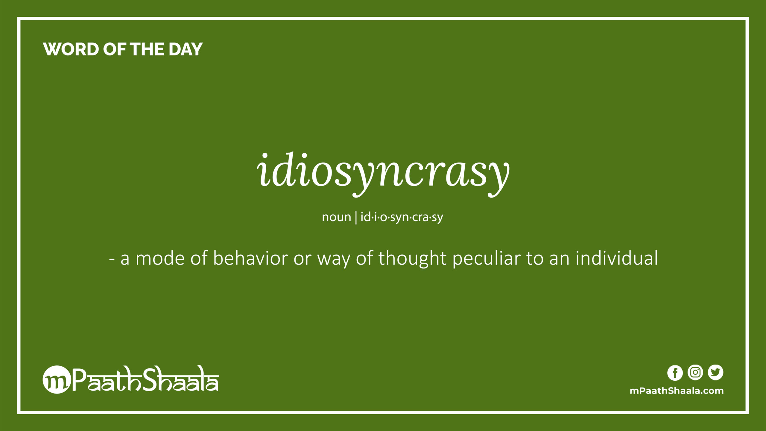 idiosyncrasy Definition of idiosyncrasy mPaathShaala