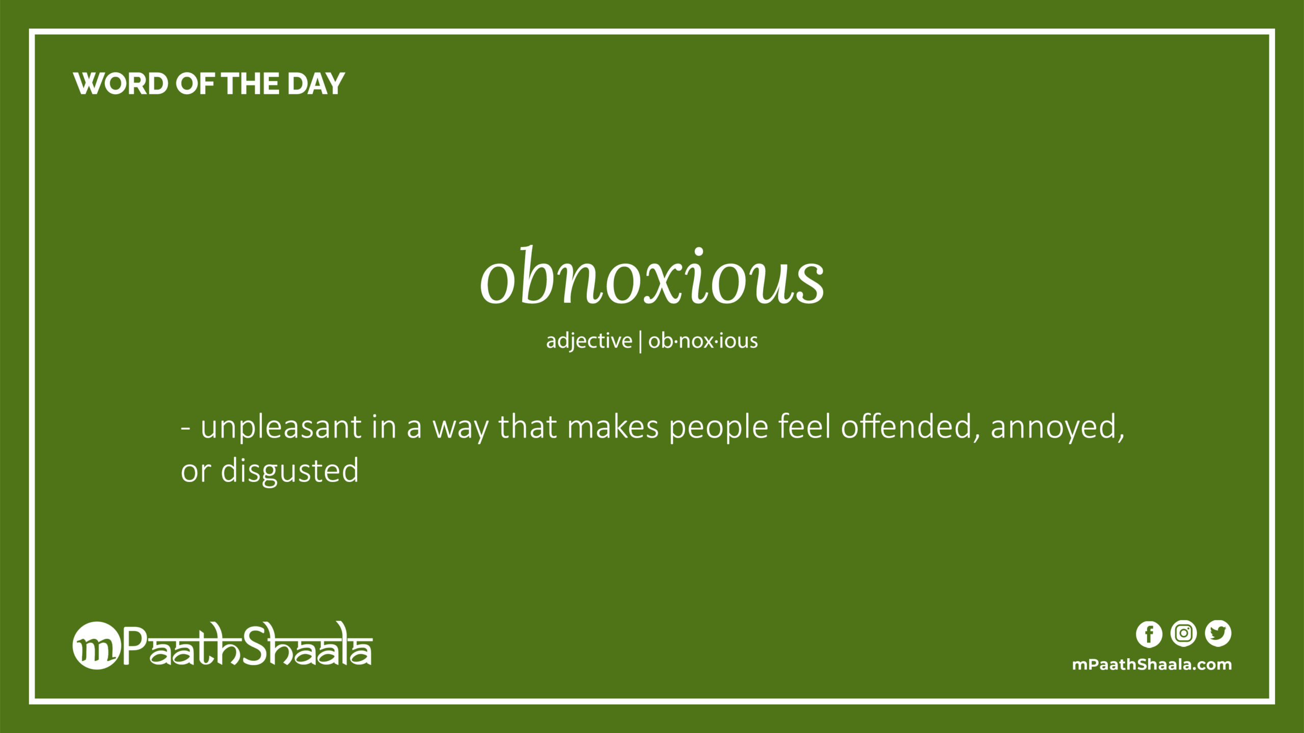 obnoxious | Definition of obnoxious - mPaathShaala