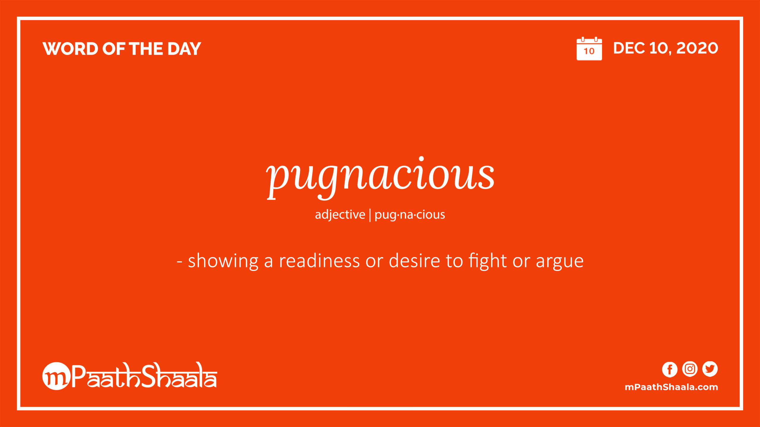 pugnacious - mPaathShaala